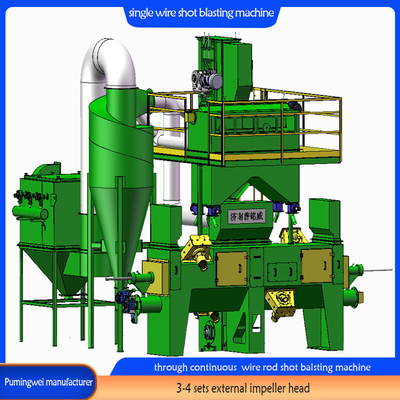Niveau d'élimination de la rouille S2.5-3.0 Machine de soufflage par soufflage de fil continu pour aciers à ressorts