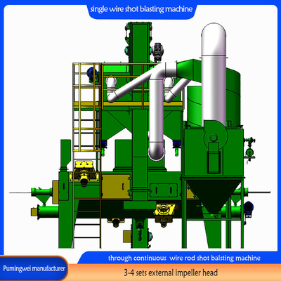 Niveau d'élimination de la rouille S2.5-3.0 Machine de soufflage par soufflage de fil continu pour aciers à ressorts