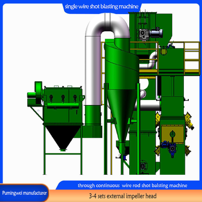 Niveau d'élimination de la rouille S2.5-3.0 Machine de soufflage par soufflage de fil continu pour aciers à ressorts