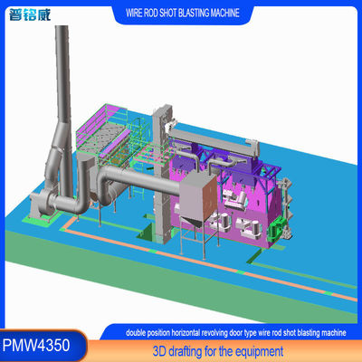 Machine de soufflage par tir de baril de fil avec une protection contre la rouille raisonnable et une disposition de roue de soufflage