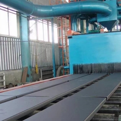 10m x 3m Table à rouleaux machine à souffler à la poussière pour l'industrie des structures en acier sablé