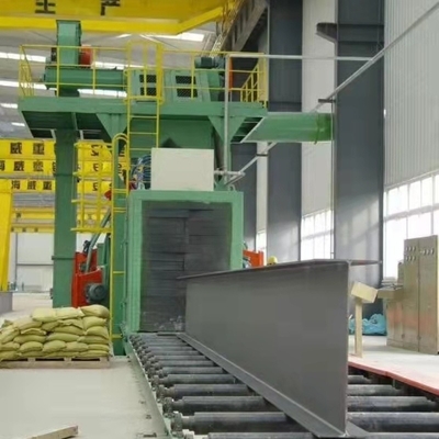 10m x 3m Table à rouleaux machine à souffler à la poussière pour l'industrie des structures en acier sablé