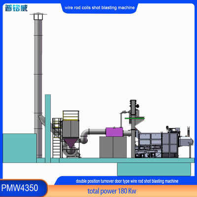 Machine de soufflage par tir à la bobine PMW4350 personnalisable pour le décapage de la surface du fil