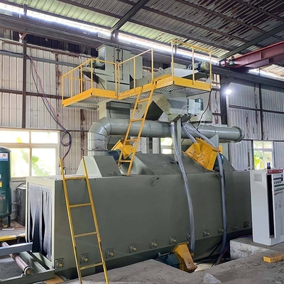 Type de convoyeur à rouleaux, machine spéciale de soufflage par tir pour tubes en acier de couleur jaune et bleue
