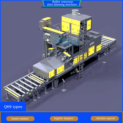 Puissance de la tête de l'impulseur 4*11kw Rouleau convoyeur Machine de soufflage à tir pour l'enlèvement de l'écaille du moulin