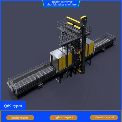 Capacité personnalisée collecteur de poussière convoyeur à rouleaux machine de soufflage à tir pour éliminer la rouille