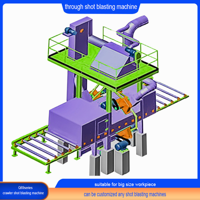 Une ligne de production de prétraitement de plaques d'acier Q6930A à travers la machine de soufflage par tir de type