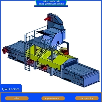 Machine de soufflage par tir à bande de convoyeur à treillis métallique résistant à l'abrasion pour le nettoyage précis
