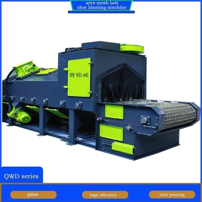 Machine de soufflage par tir à bande de convoyeur à treillis métallique jaune et bleu avec conception spécifique