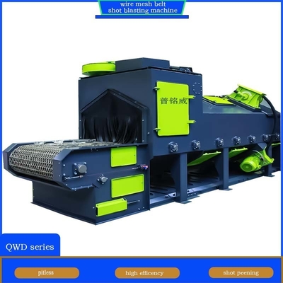 Machine de soufflage par tir à bande de convoyeur à treillis métallique jaune et bleu avec conception spécifique
