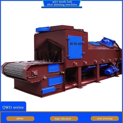 Machine de soufflage par tir à bande de convoyeur à treillis métallique jaune et bleu avec conception spécifique