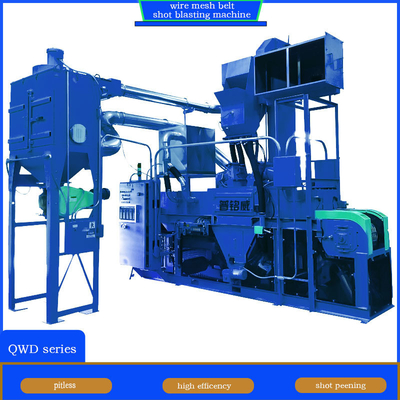 Machine de soufflage par tir à bande de convoyeur à treillis métallique jaune et bleu avec conception spécifique