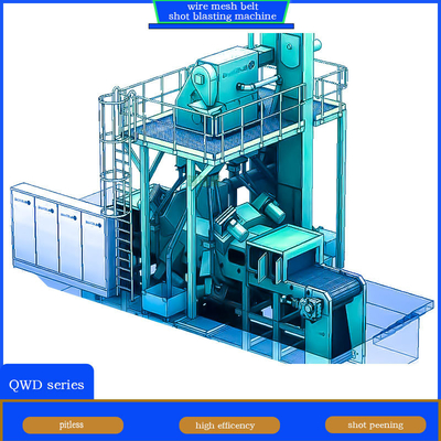 4 Blast Wheel Wire Mesh Belt Shot Blasting Machine pour la fonderie pour éliminer les résidus
