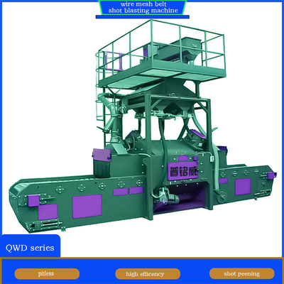 4 Blast Wheel Wire Mesh Belt Shot Blasting Machine pour la fonderie pour éliminer les résidus