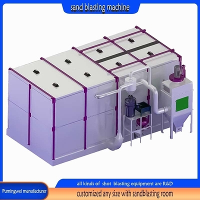 Machine de nettoyage de cabine de sablage sur mesure de grande taille de la série PMW fabriquée par Pumingwei