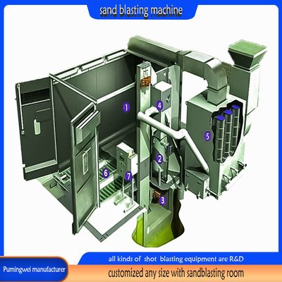 Machine de nettoyage de cabine de sablage sur mesure de grande taille de la série PMW fabriquée par Pumingwei