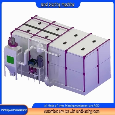 Personnalisation équipement de nettoyage à grande vitesse cabine de sablage avec plusieurs pièces